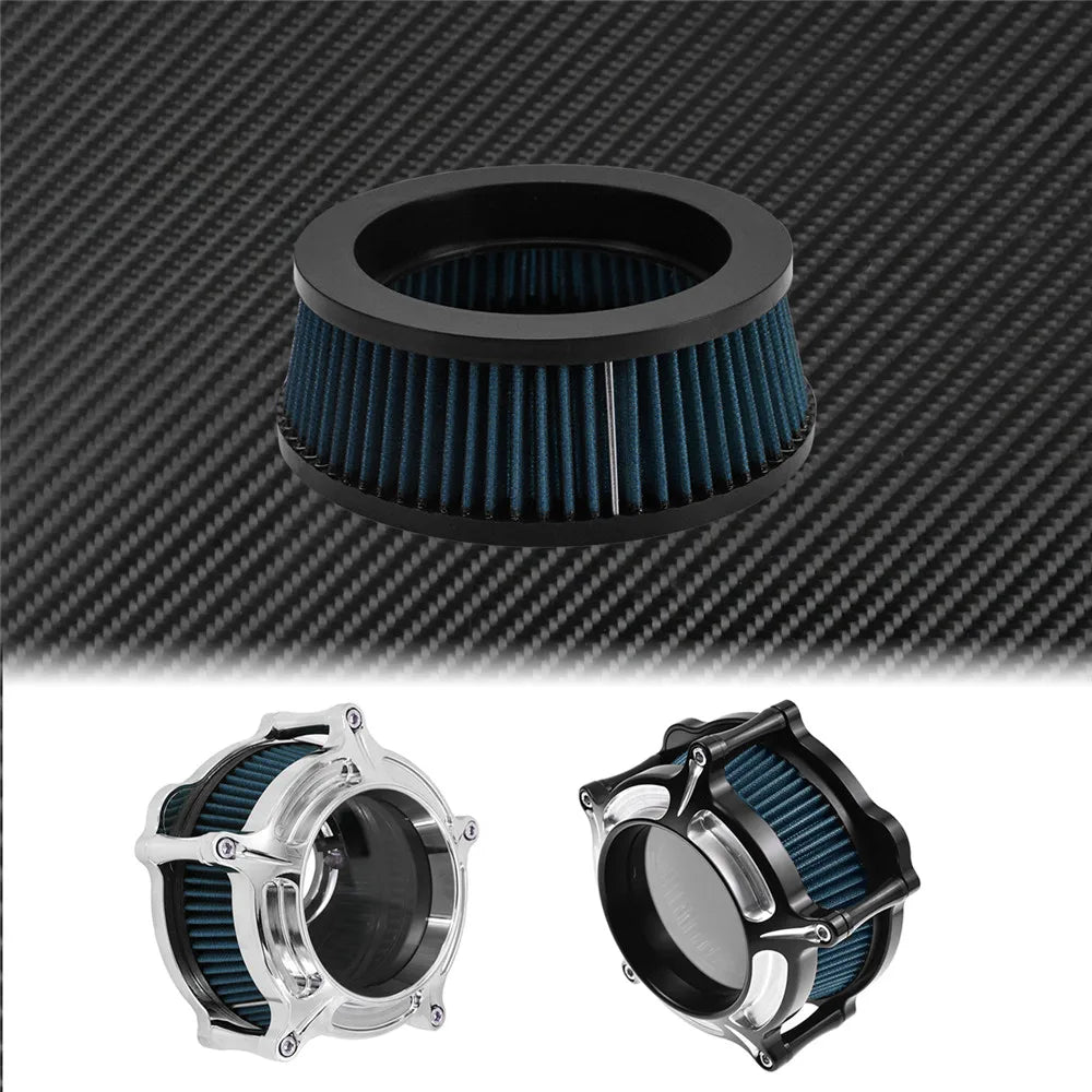 Motorcycle Air Filter Cleaner System Inner Element Replacement Grey/Red/Blue For Harley Touring Dyna Softail Sportster 883 1200