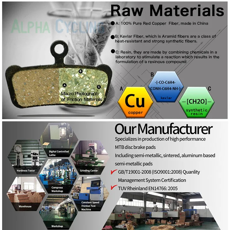 4 pares de pastillas de freno de bicicleta para Hayes Dyno, pinza Stroker Ryde, Sport EX Class, resina