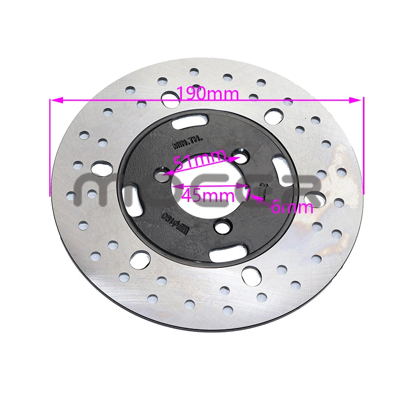 Motorcycle 220mm 190mm 130mm Front and Rear Disc Brake Discs Suitable for 50cc-125cc Off-Road Motorcycles ATVs and Karts