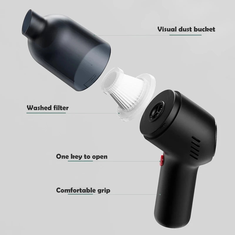 Cordless Portable Car Vacuum Cleaner Handheld Auto Vacuum 8000PA 120W High Suction For Cleaning Wet Dry Mini Wireless Cleaner
