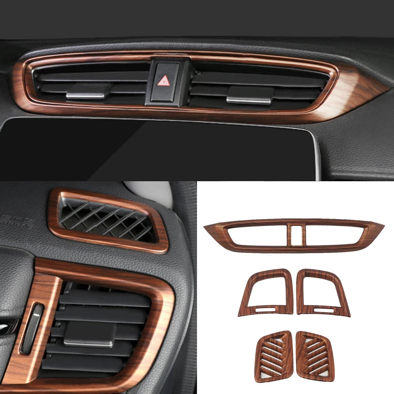 Car Interior Peach Wood Grain Inner Door Handle Decoration Frame Car Styling For Honda CRV CR-V 2017 2018 2019 2020 Accessories