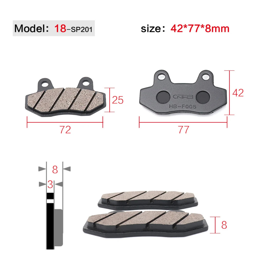 Motorcycle Brakes Front Rear Disc Brake Pads Shoes for 50cc 125cc 150cc 250cc CBR CRF CTCT CBX Scooter Moped