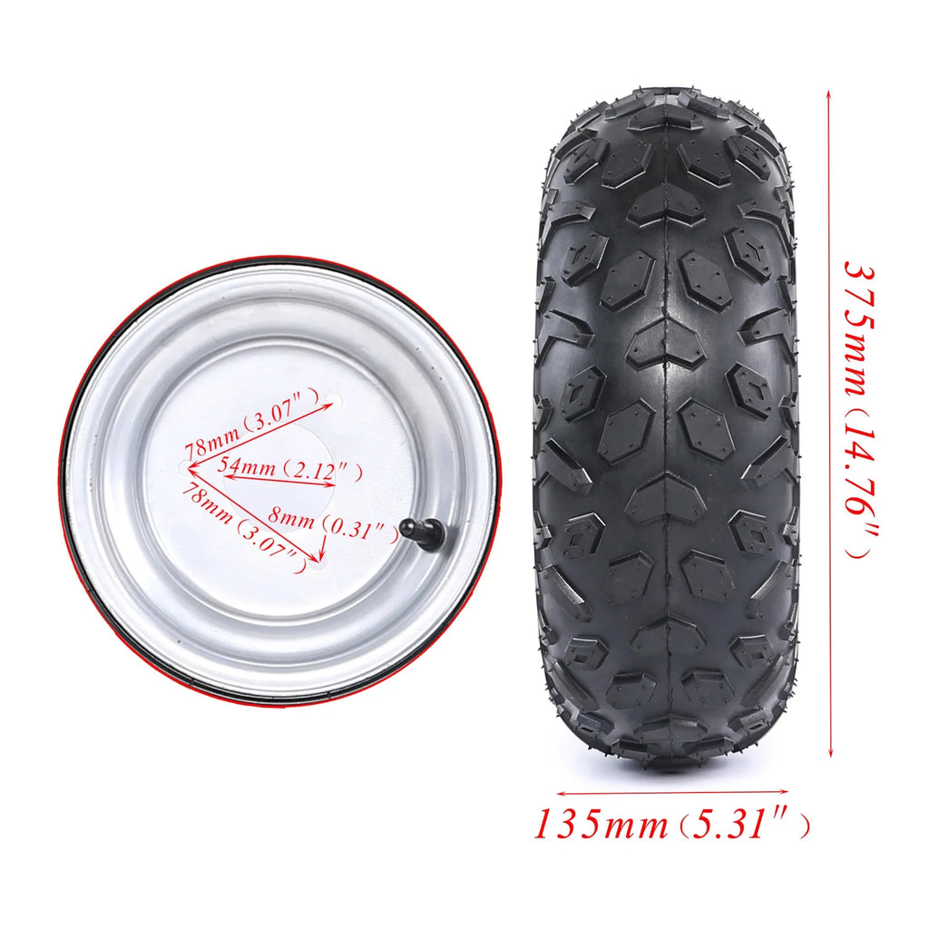2x 145/70- 6 Go-Cart Tyre + Go-Cart Wheel Rim for 50/70/90/110/125cc Quad Bike Buggy AT Coolster Polaris Kawasaki