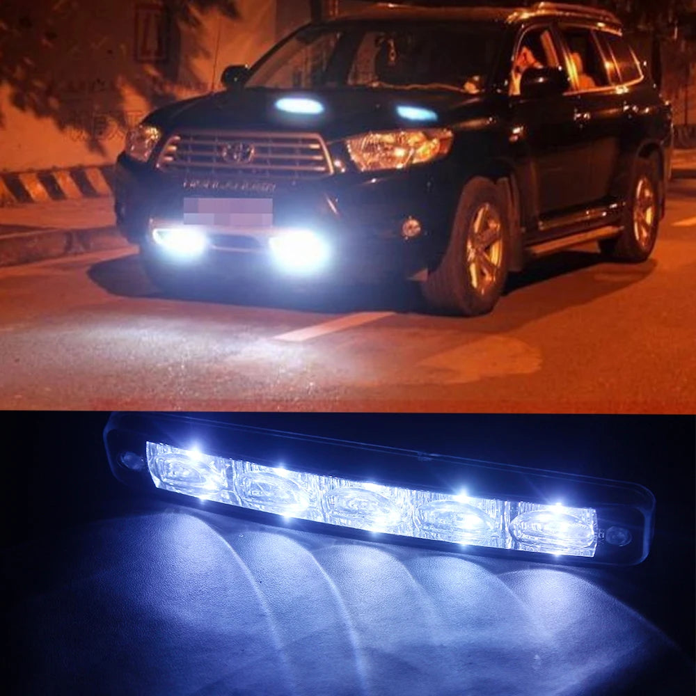 Daylight Car Lights Car Styling 5 LEDs Daytime Running Light DRL Universal