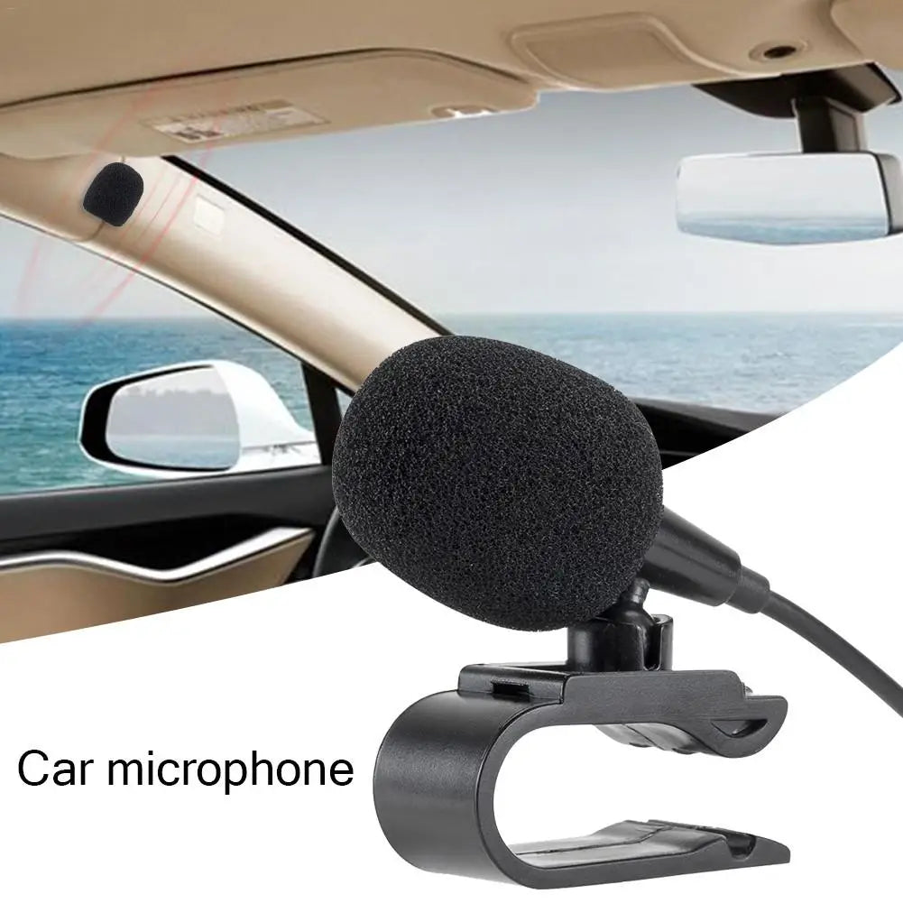 Car External Microphone With 3.5mm 3M Bluetooth Audio Cable U-Shaped Clip For Radio Automatic DVD Player Car Accessories