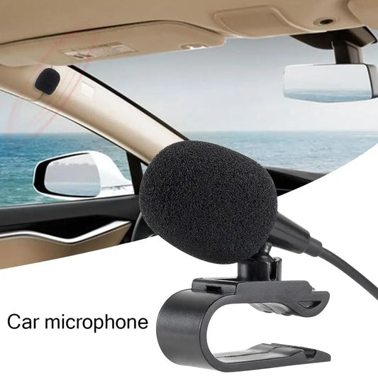 Car External Microphone With 3.5mm 3M Bluetooth Audio Cable U-Shaped Clip For Radio Automatic DVD Player Car Accessories