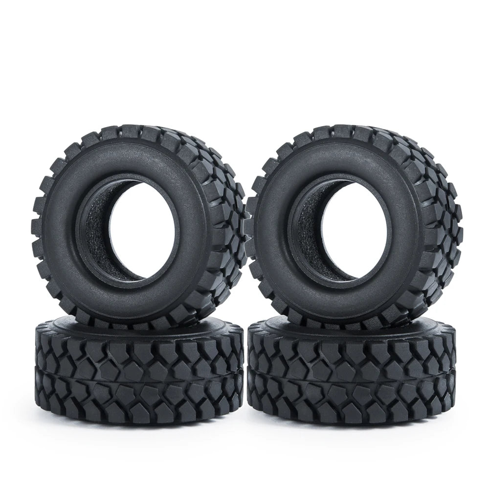 AXSPEED 4PCS 1.0 Inch Soft Rubber Tyres 50/54mm for 1/24 Axial SCX24, 1/18 TRX4M RC Micro Crawler Car Wheels Tires