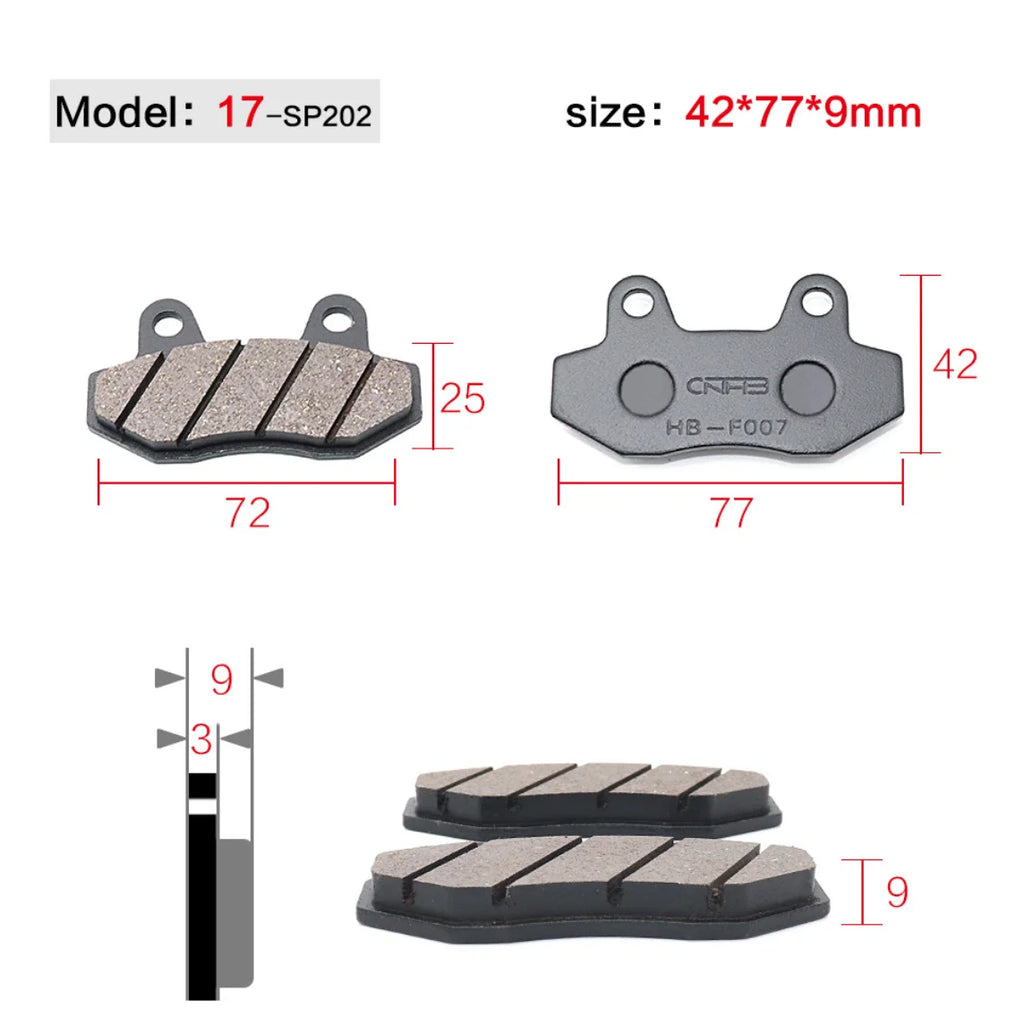 Motorcycle Brakes Front Rear Disc Brake Pads Shoes for 50cc 125cc 150cc 250cc CBR CRF CTCT CBX Scooter Moped