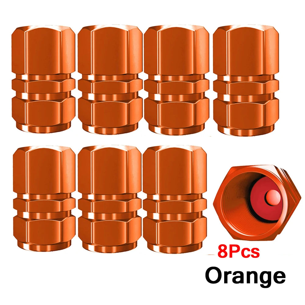 AUTCOAT Aluminum Alloy Car Wheel Tire Valve Caps Tyre Rim Stem Covers Car Dustproof Tire Cap For Cars Motorcycles Trucks Bikes