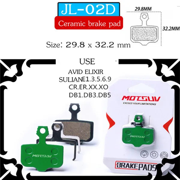 MOTSUV 4 Pairs Bicycle Ceramics Disc Brake Pads for MTB Hydraulic Disc Brake SHIMAN0 SRAM AVID HAYES Magura Formula Bicycle Pads
