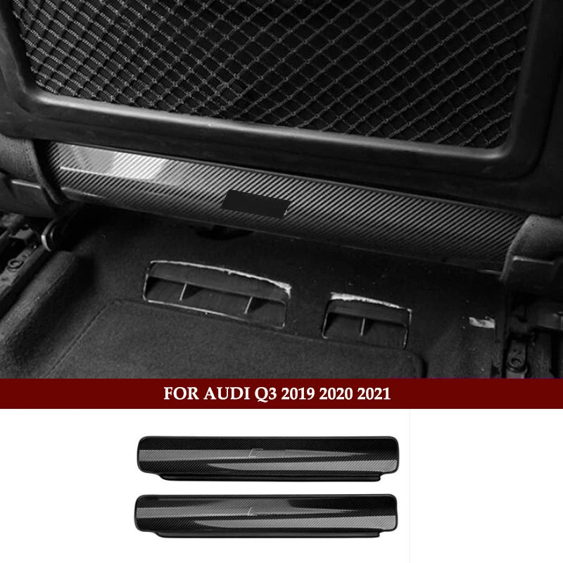 Car Styling Carbon fiber Multimedia Handrest Center Console Gear Shift Panel Cover Sticker For Audi Q3 2019 Interior Accessories