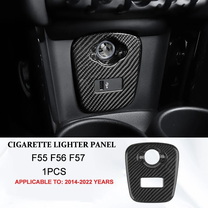 Car Interior Accessories For Mini Cooper F54 F55 F56 F57 F60 Real Carbon Fiber Decorative Cover Sticker Protective Auto Part