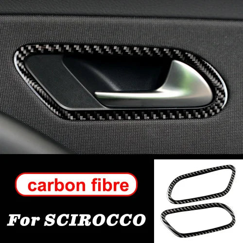 For VW scirocco R Accessories Carbon Fiber Internal Stickers Door Handle Rearview mirror knob 2009-2016 Car Styling