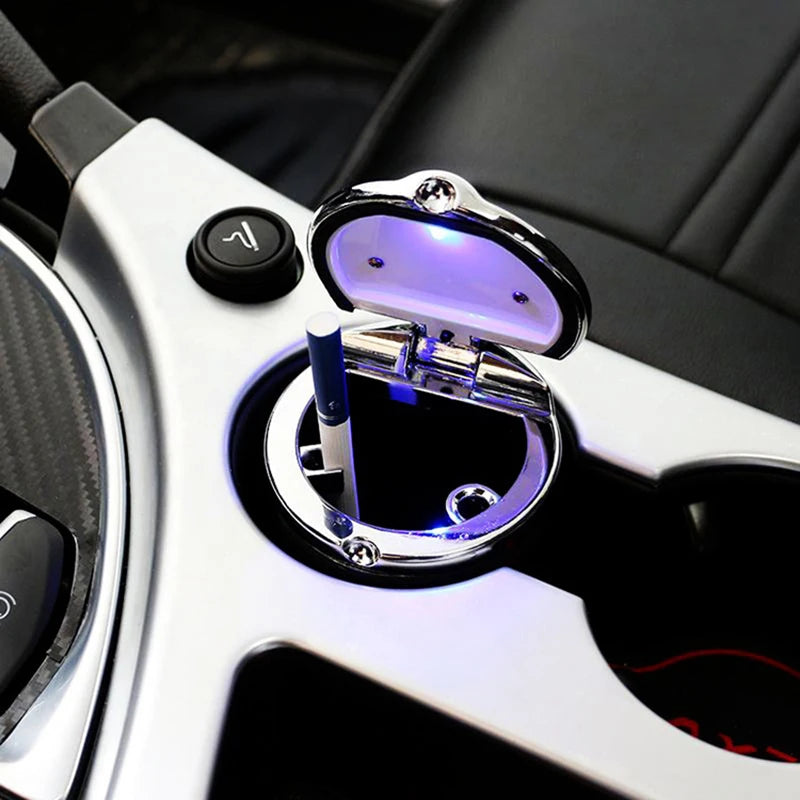 Car Ashtray Universal Car Accessories Interior With Led Lights Cover Creative Personality Covered Inside Multi-Function Supplies