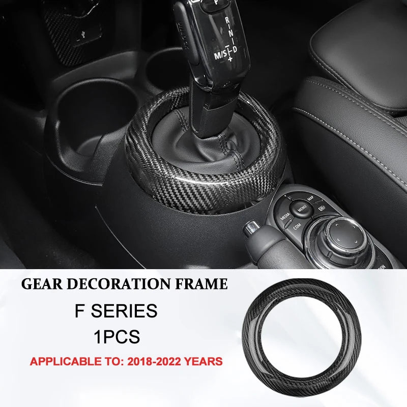 Car Interior Accessories For Mini Cooper F54 F55 F56 F57 F60 Real Carbon Fiber Decorative Cover Sticker Protective Auto Part