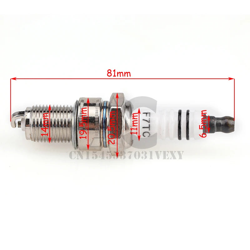 2 pieces of high-quality F6TC/F7TC spark plugs are suitable for all kinds of lawn mowers, electric saws, engine generators