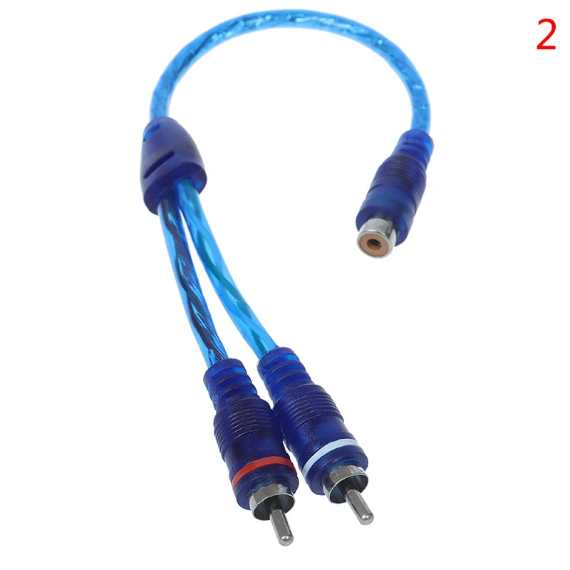 Car MP3 Audio RCA Y Splitter Cable Adapter Cord Converter for Car AUX Amplifier