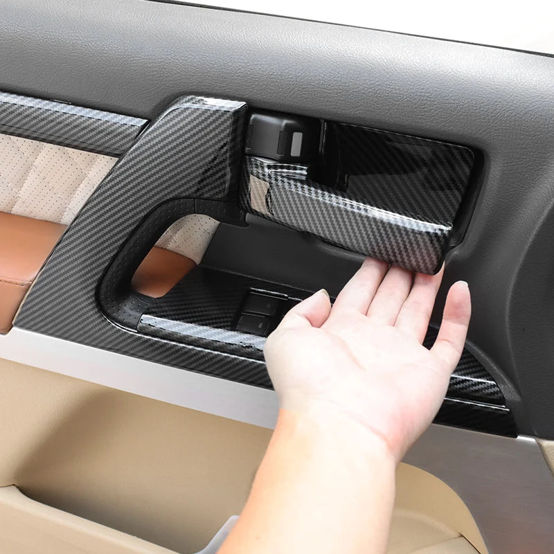 For 2008-2021 Land Cruiser 200 LC200 Interior Design Accessories Upgrade Decorative Car Door Carbon Fiber Texture Handle Panel