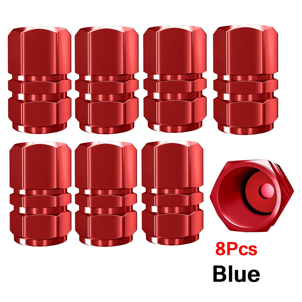 AUTCOAT Aluminum Alloy Car Wheel Tire Valve Caps Tyre Rim Stem Covers Car Dustproof Tire Cap For Cars Motorcycles Trucks Bikes