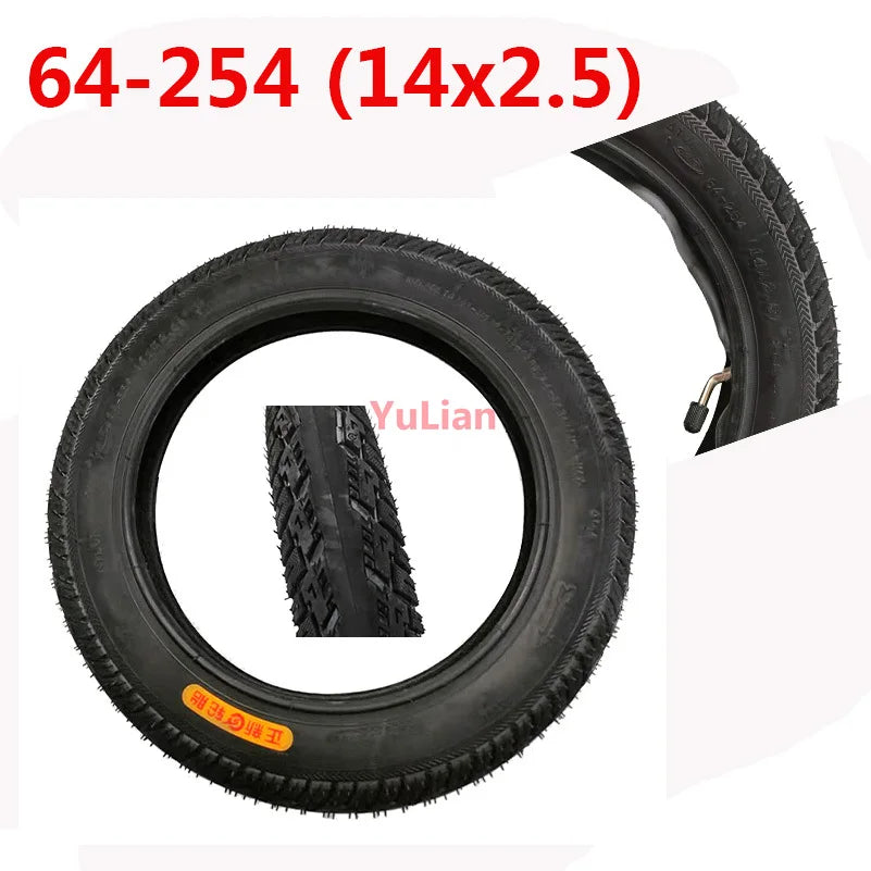 14X2.50 / 64-254 Inner and Outer Tyre for Electric Vehicles Electric Motorcycles Wear Resistant High-quality Tires