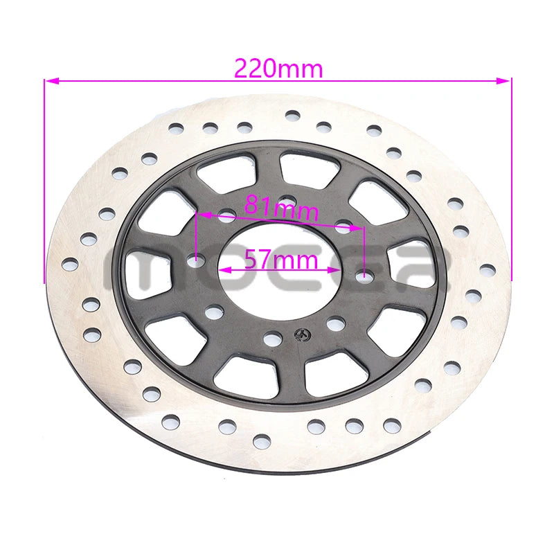 Motorcycle 220mm 190mm 130mm Front and Rear Disc Brake Discs Suitable for 50cc-125cc Off-Road Motorcycles ATVs and Karts