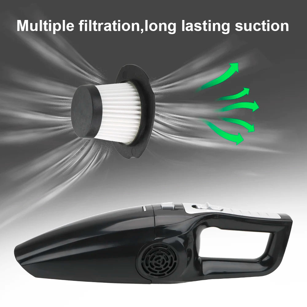 12V 120W Car Vacuum Cleaner Handheld High Suction Wet And Dry Dual Use Seat Dashboard Cleaning Automotive Accessories Interior