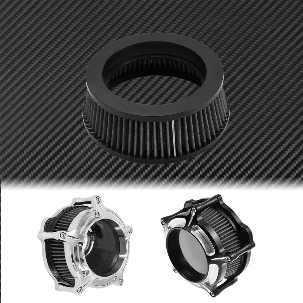 Motorcycle Air Filter Cleaner System Inner Element Replacement Grey/Red/Blue For Harley Touring Dyna Softail Sportster 883 1200