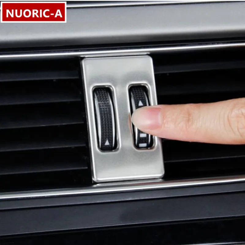 Car Center Console AC Air Conditioning Outlet Knob Button Frame Cover Trim Sequins For Audi A4 B8 2013-2016 Interior Accessories
