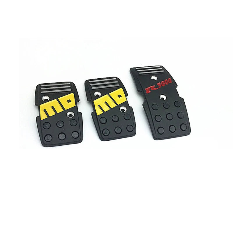 3Pcs Black Racing Non-Slip Metal Manual Car Brake Clutch Accelerate Pedals