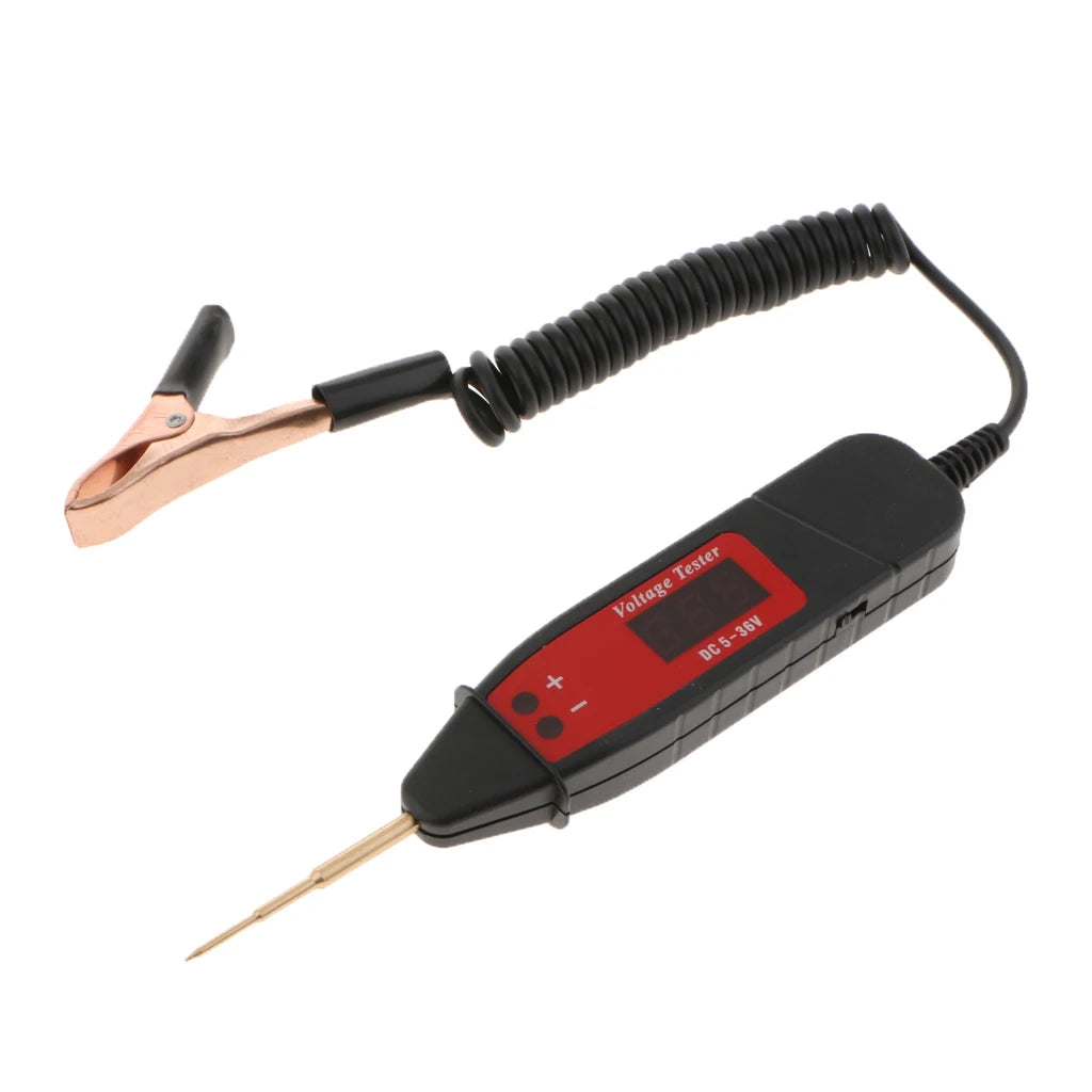Probador de circuito eléctrico automotriz de 5-36 V, probador de voltaje eléctrico digital para automóvil, pluma de prueba, detector de sonda, probador de voltaje para automóvil