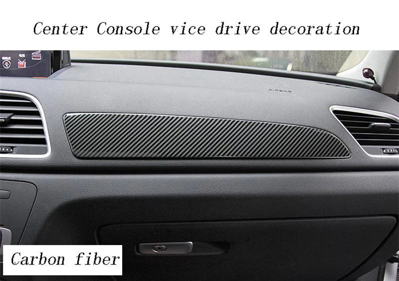 Car Styling Center Console Dashboard Trim Auto Door Decoration Cover Carbon Fiber For Audi Q3 8U 2013-2018 Interior Accessories
