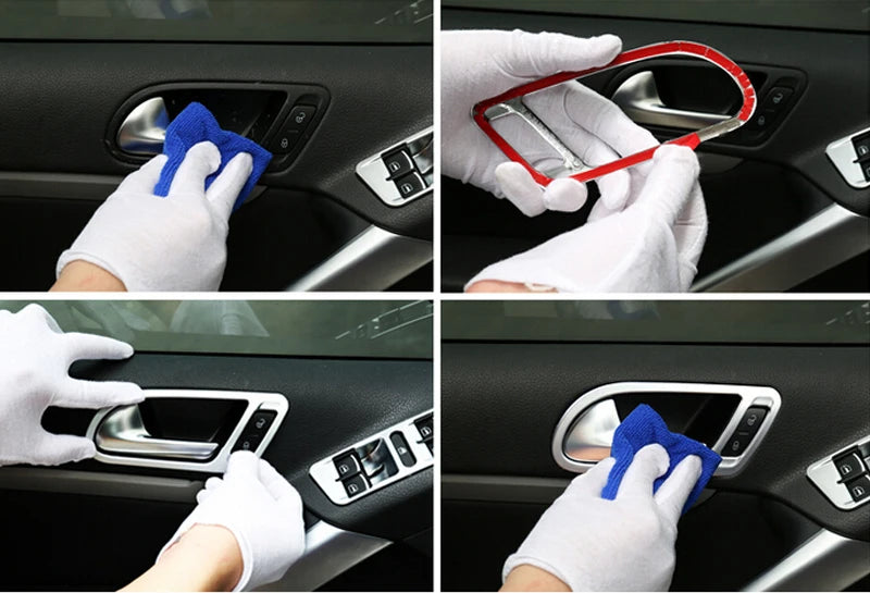 Car Styling ABS Chrome Interior INNER Door Handle Bowl Frame Cover Trim For Volkswagen VW Tiguan 2010 2011 2012 2013 2014 2015