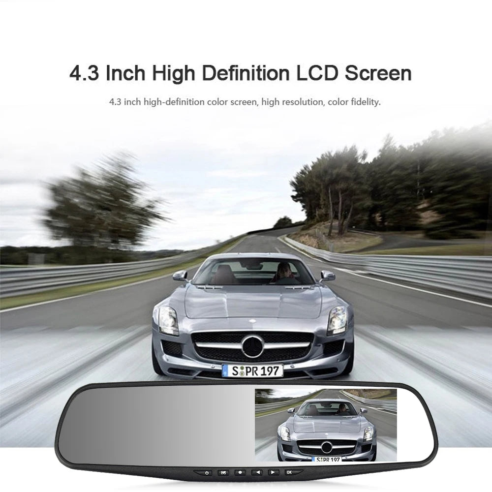 HD 1080P Dual Lens Car DVR Mirror Dash Cam Night Vision Front And Rear 170 Angle Reversing Camera Digital Video Recorder Backup