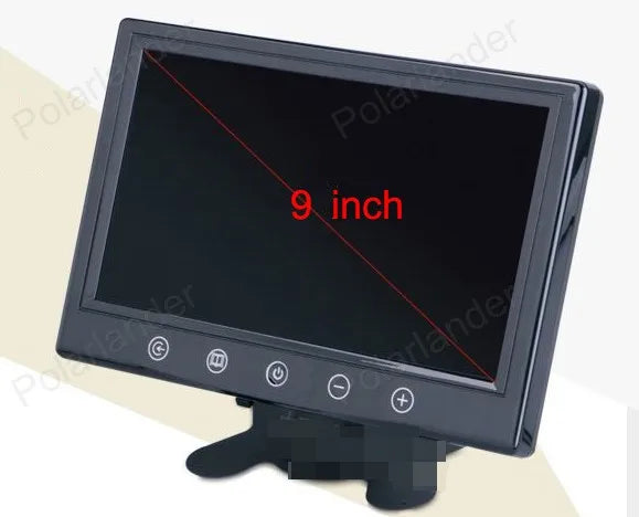 Digital Car Monitor High Resolution 9 Inch Color TFT LCD With 2 Video Input Car Parking Assistance Monitors  For Rearview Camera