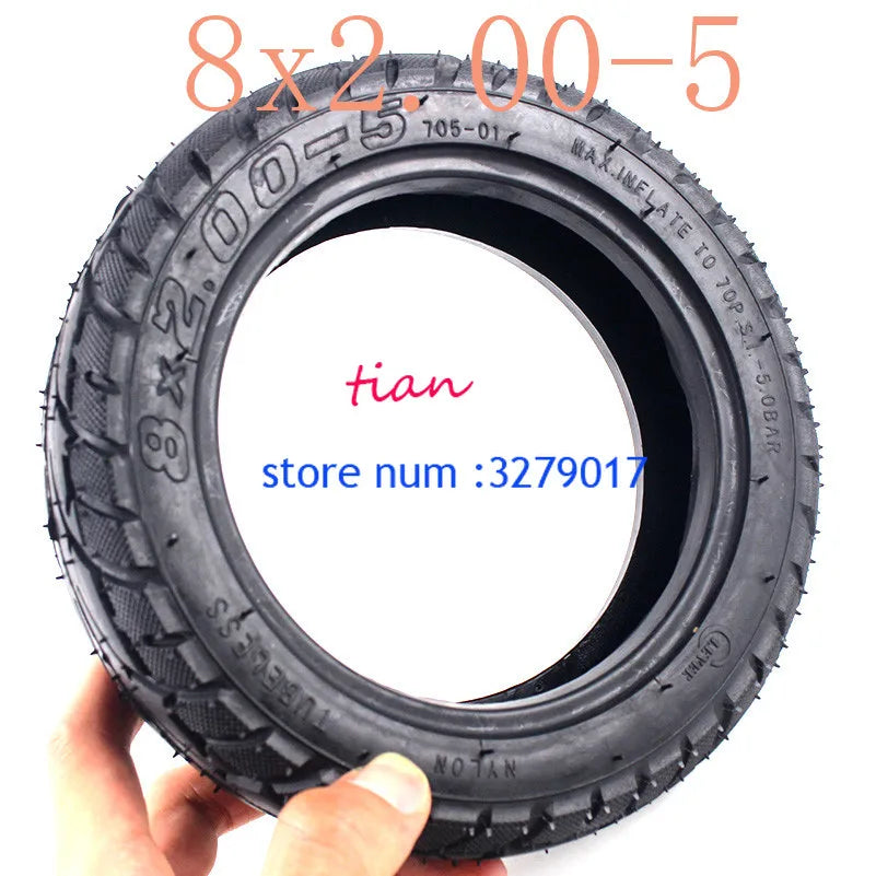 High Performance Vacuum Tubeless Tire with Good Quality 8X2.00-5 Fits for Electric Vehicle Electric Scooters E-Bike 8 X 2.00-5