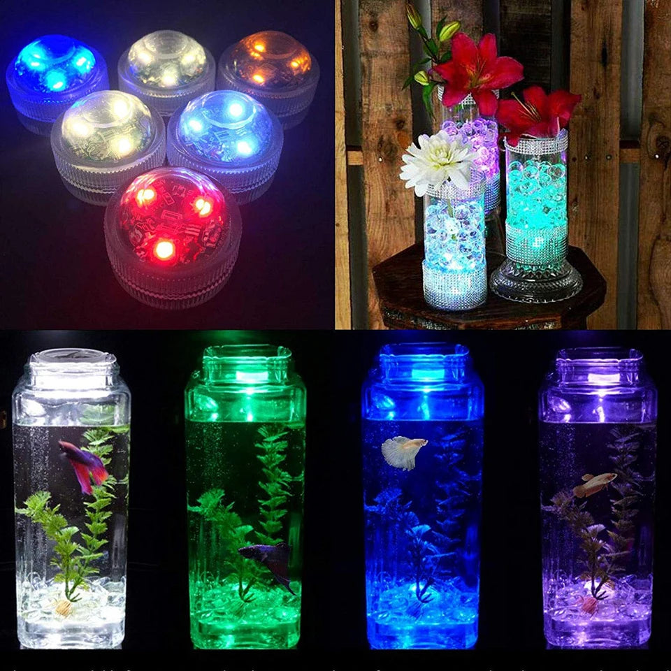 LED Car Interior Ambient Night Light Decoration Wireless Adhesive Bicycle Tail Light Auto Roof Vase Pool  Atmosphere Lamp