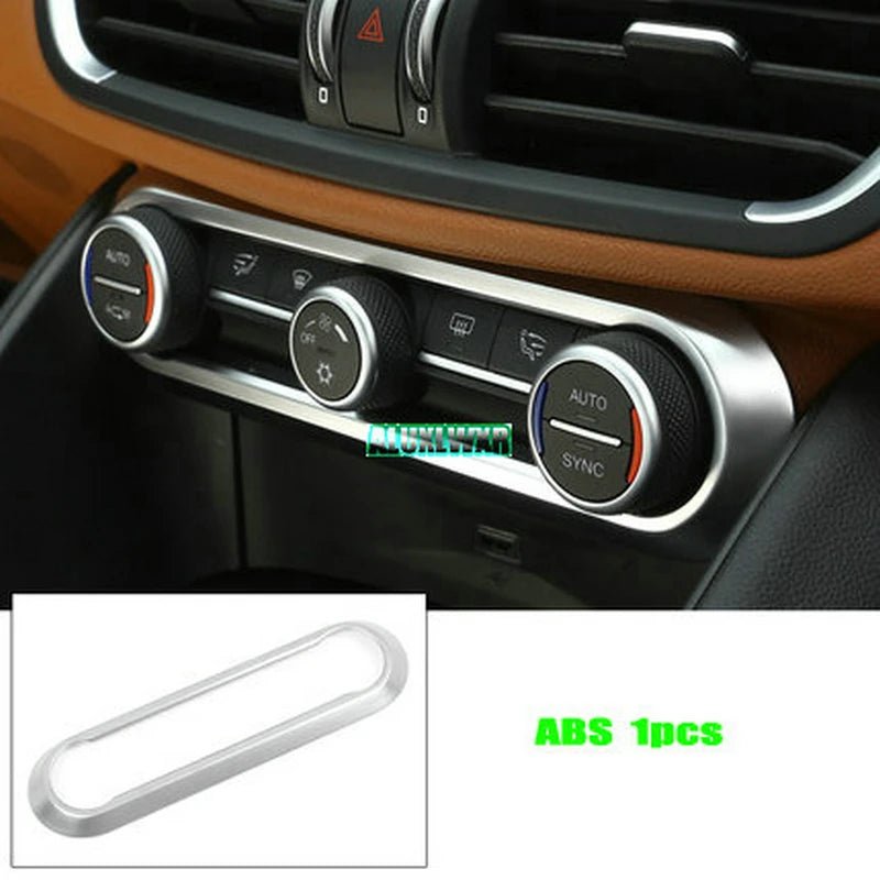 Trim Car Accessories for Alfa Romeo Giulia Stelvio 2017 2018 Car-styling ABS Chrome Center Air Conditioning Adjustment Frame
