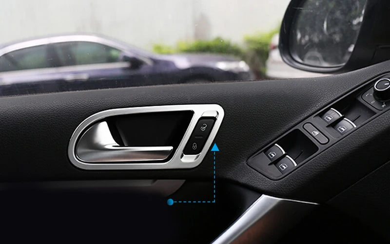 Car Styling ABS Chrome Interior INNER Door Handle Bowl Frame Cover Trim For Volkswagen VW Tiguan 2010 2011 2012 2013 2014 2015