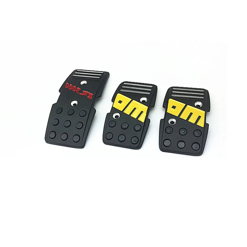 3Pcs Black Racing Non-Slip Metal Manual Car Brake Clutch Accelerate Pedals