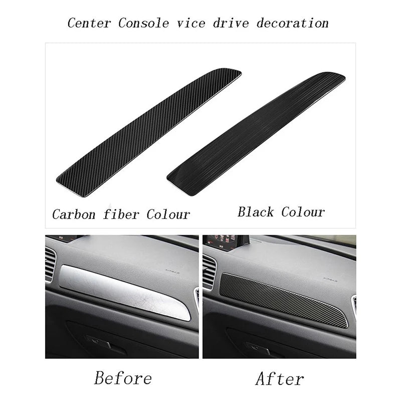 Car Styling Center Console Dashboard Trim Auto Door Decoration Cover Carbon Fiber For Audi Q3 8U 2013-2018 Interior Accessories