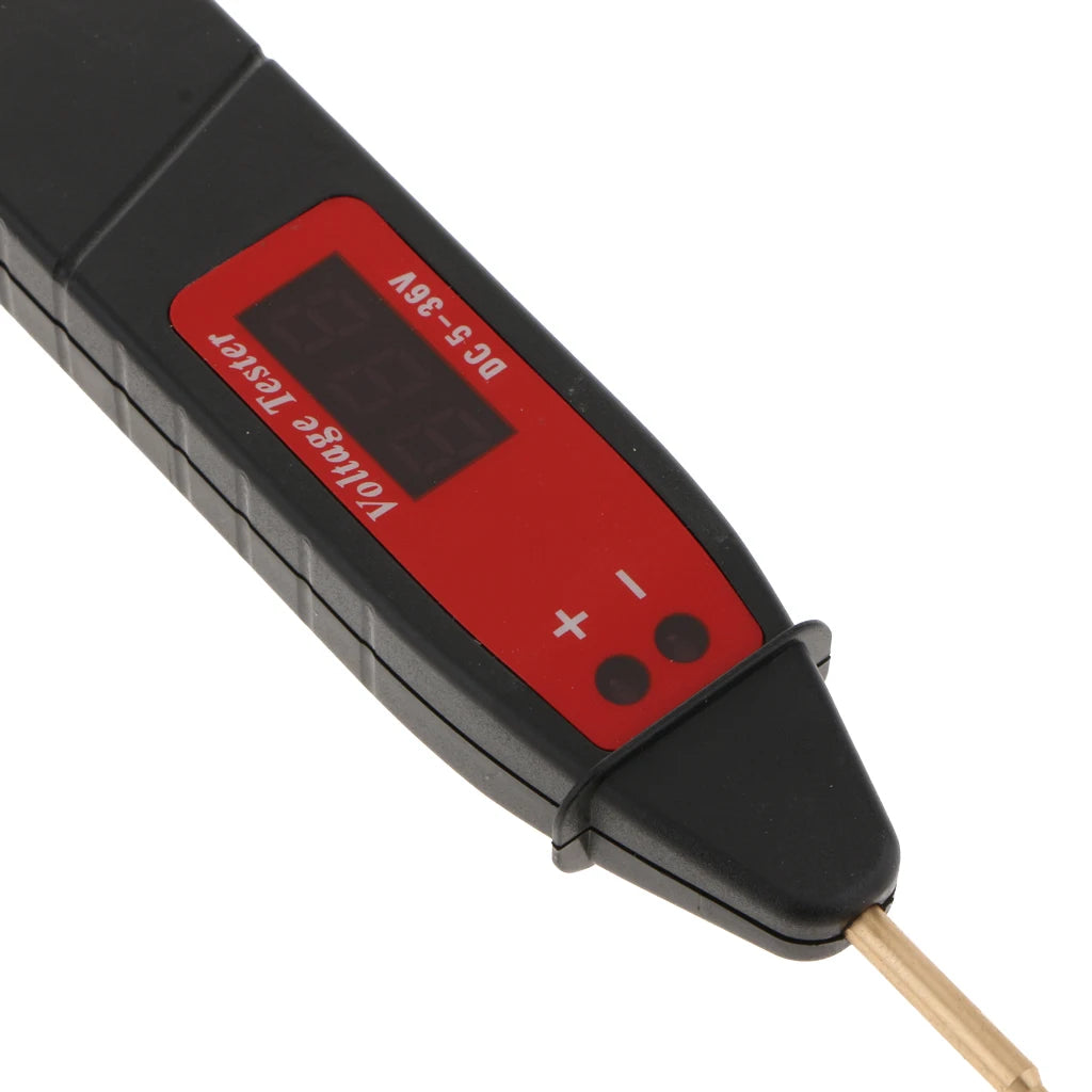 Probador de circuito eléctrico automotriz de 5-36 V, probador de voltaje eléctrico digital para automóvil, pluma de prueba, detector de sonda, probador de voltaje para automóvil