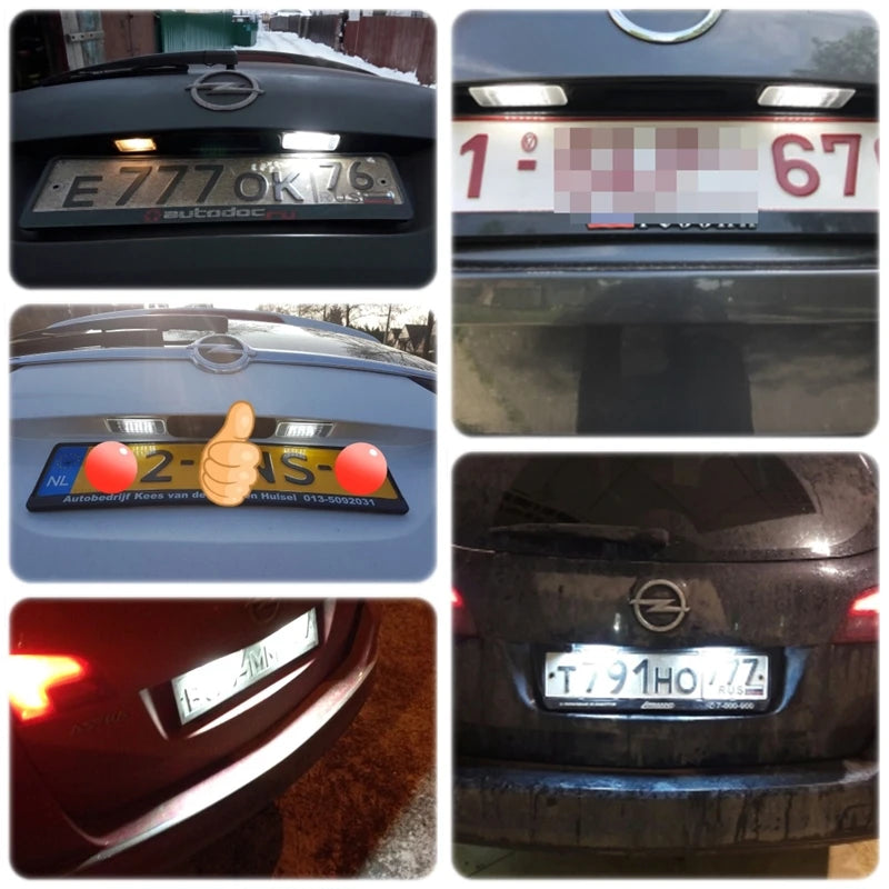 For Opel Vauxhall Astra J Sports Tourer Estate Zafira Tourer C Led License Plate Light Auto Parking Tag Lamp 1224006 13578958