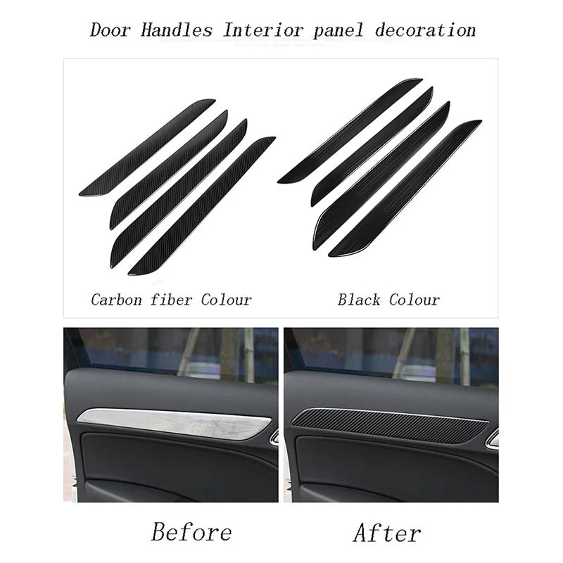 Car Styling Center Console Dashboard Trim Auto Door Decoration Cover Carbon Fiber For Audi Q3 8U 2013-2018 Interior Accessories