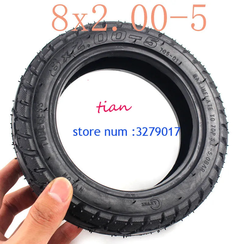 High Performance Vacuum Tubeless Tire with Good Quality 8X2.00-5 Fits for Electric Vehicle Electric Scooters E-Bike 8 X 2.00-5