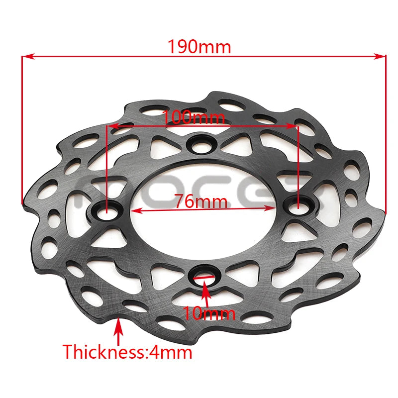Motorcycle 220mm 190mm 130mm Front and Rear Disc Brake Discs Suitable for 50cc-125cc Off-Road Motorcycles ATVs and Karts