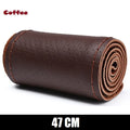 Truck Steering Wheel Cover Genuine Leather 42/45/47/50CM DIY Braid Car Steering Wheel Cover Bus Non-slip Steering-Wheel Cover