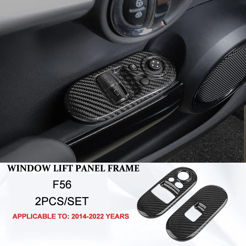 Car Interior Accessories For Mini Cooper F54 F55 F56 F57 F60 Real Carbon Fiber Decorative Cover Sticker Protective Auto Part