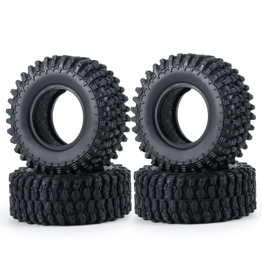 YEAHRUN 4PCS 1.0" Soft Rubber Tyres for 1/24 Axial SCX24, 1/18 TRX4M RC Micro Crawler Car Wheels Tires Parts