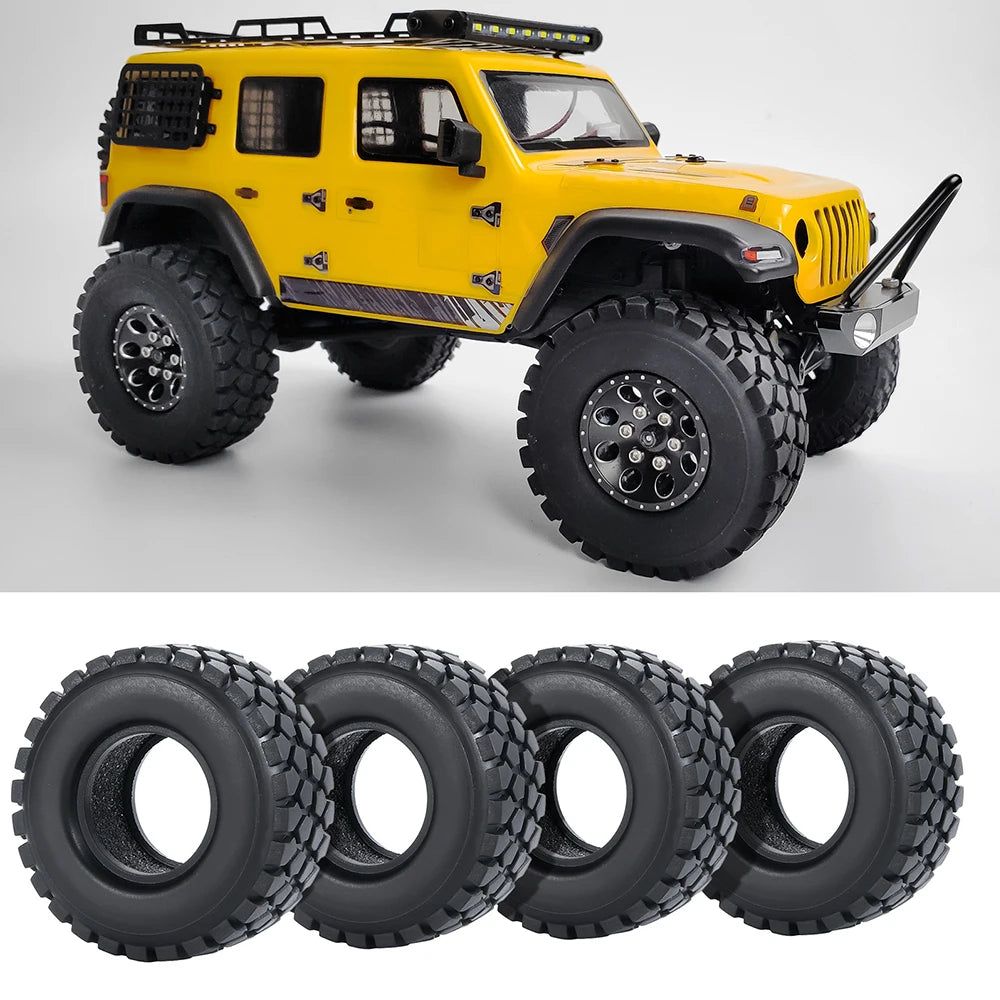 YEAHRUN 4PCS 1.0" Soft Rubber Tyres for 1/24 Axial SCX24, 1/18 TRX4M RC Micro Crawler Car Wheels Tires Parts
