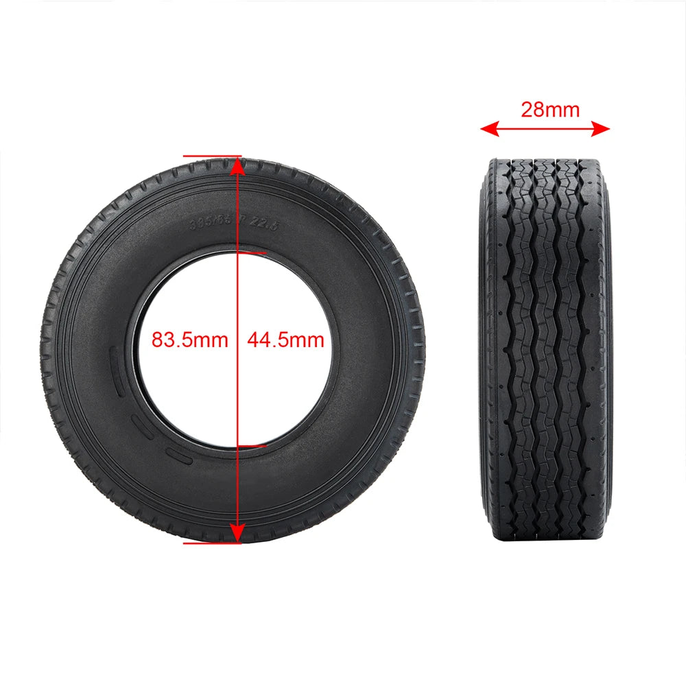 TRINOOD 1/2/4Pcs Rubber Tyre Wheel Tires for 1/14 Tamiya Truck Tractor Trailer Cargo Tow Drag Upgrade Parts